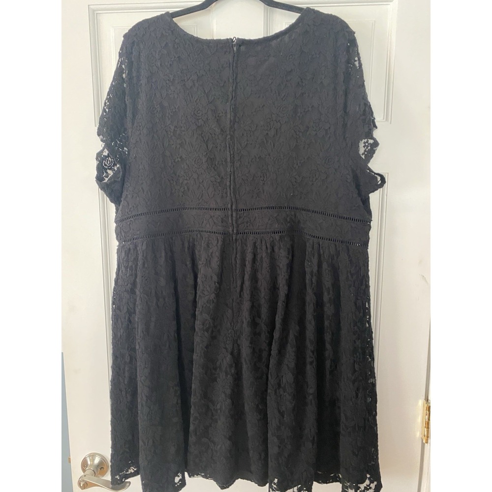 Torrid Women Black Lace Dress SZ 26 (4X) Fit & Flare A-Line Scoop Neck 10626321 - Picture 3 of 10